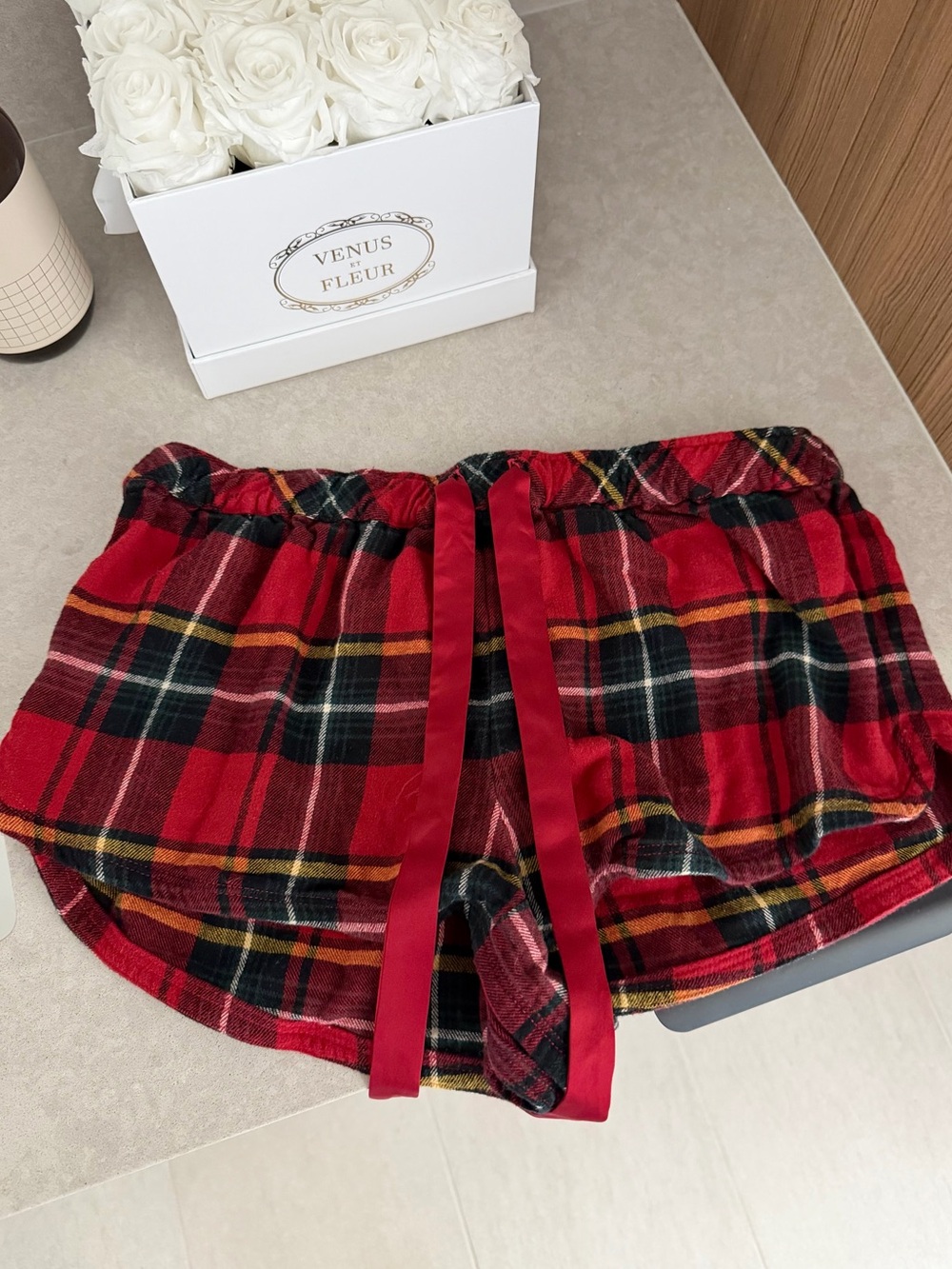 SKIMS Cotton Flannel Pajama Shorts
